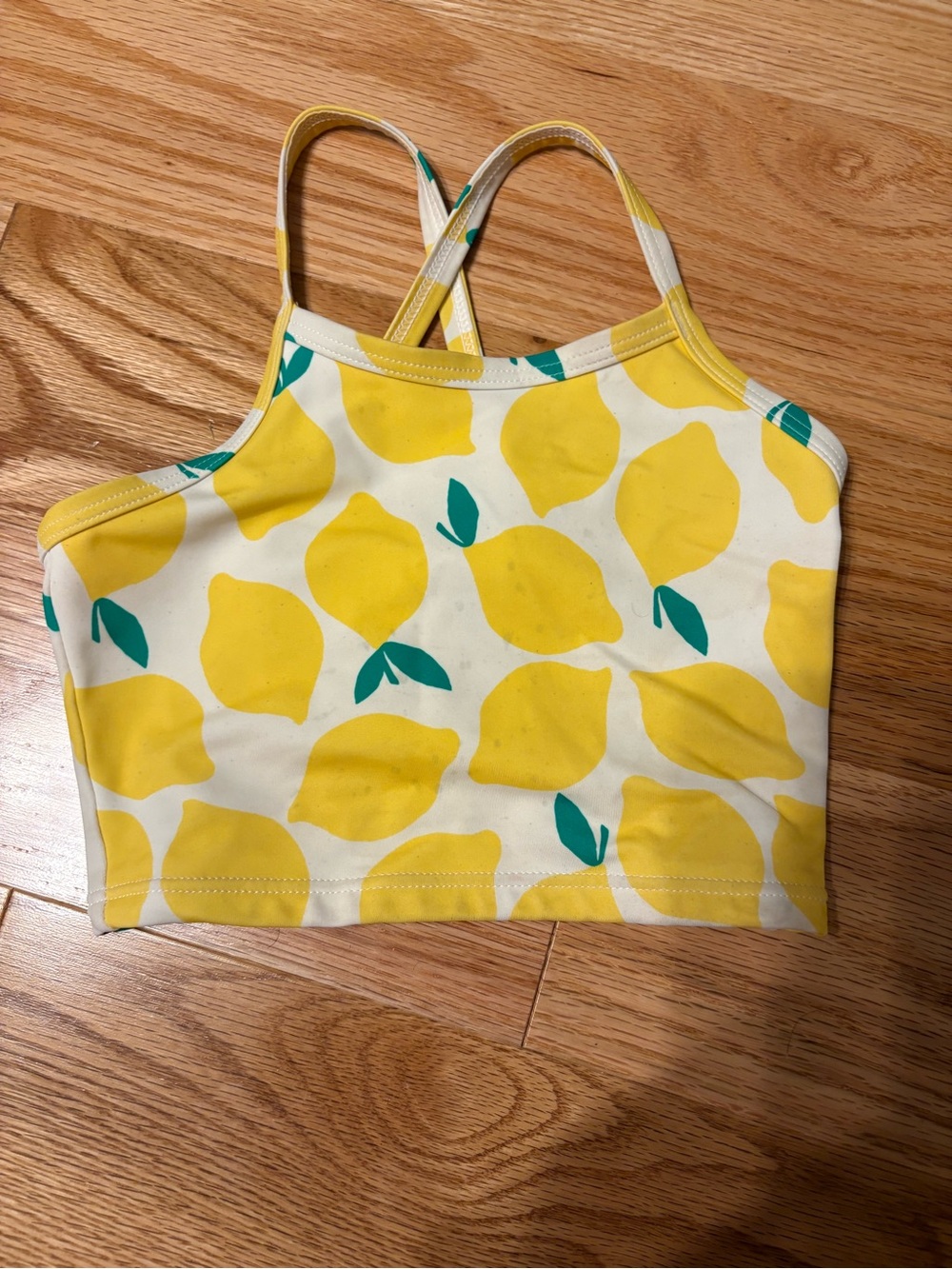 Hanna Andersson Yellow & Green Lemon Print Swim Top